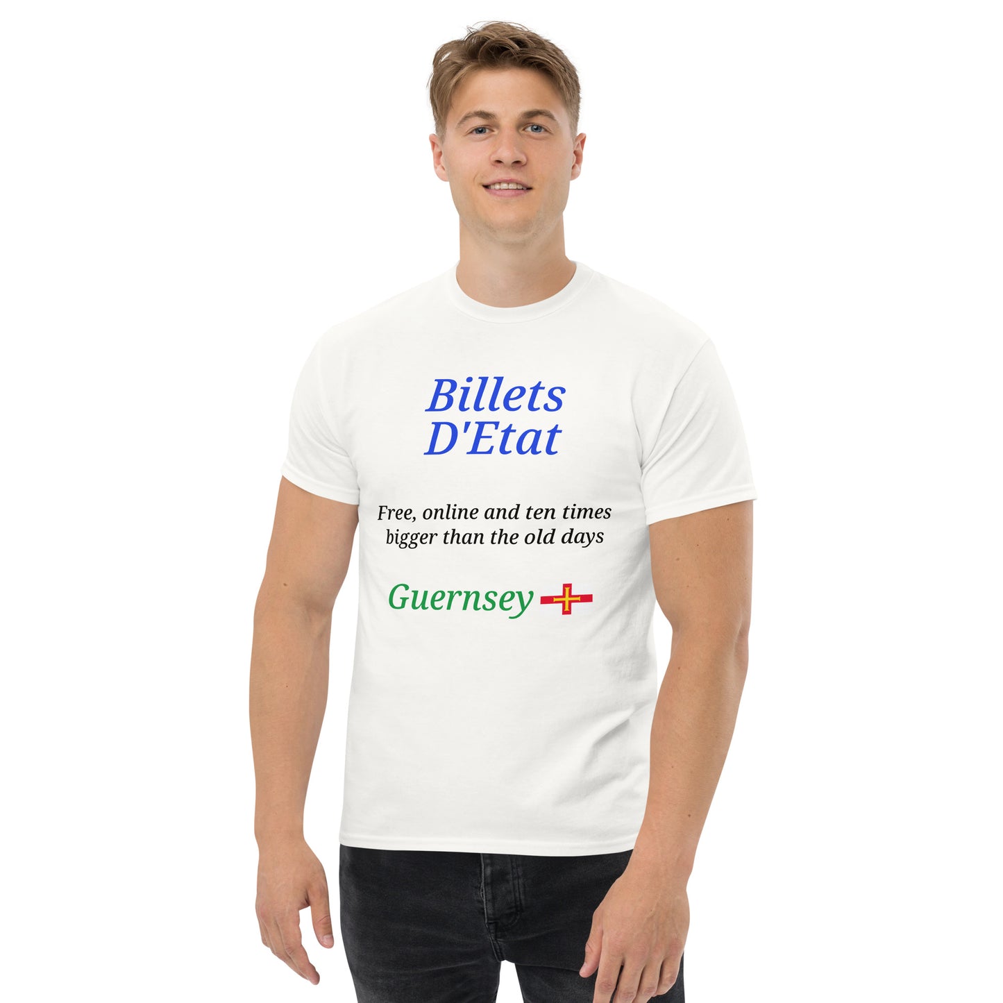 Men's classic tee (Billets D'Etat - Free, online and ten times bigger than the old days)