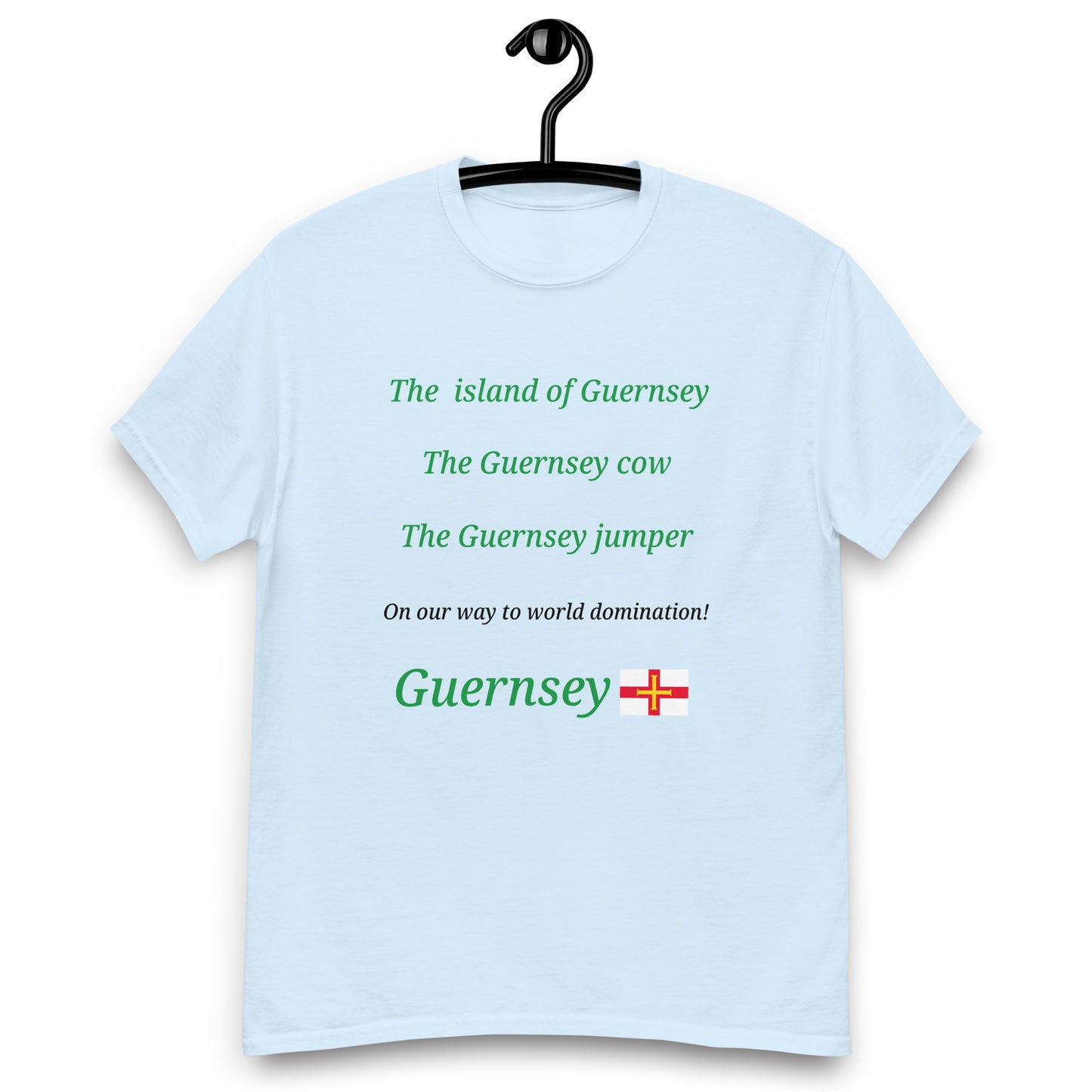 Men's classic tee (The island of Guernsey, The Guernsey cow, The Guernsey jumper - on our way to World domination)
