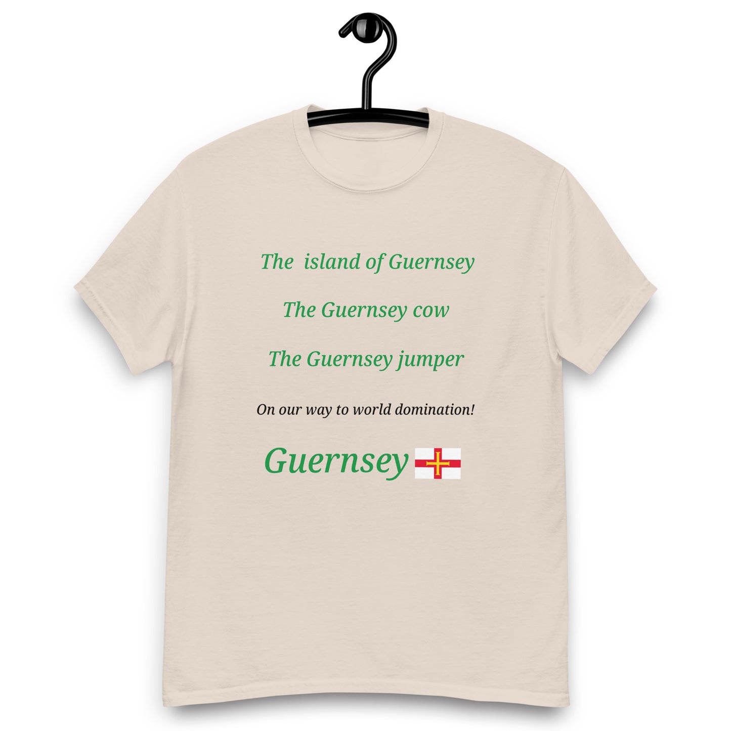 Men's classic tee (The island of Guernsey, The Guernsey cow, The Guernsey jumper - on our way to World domination)