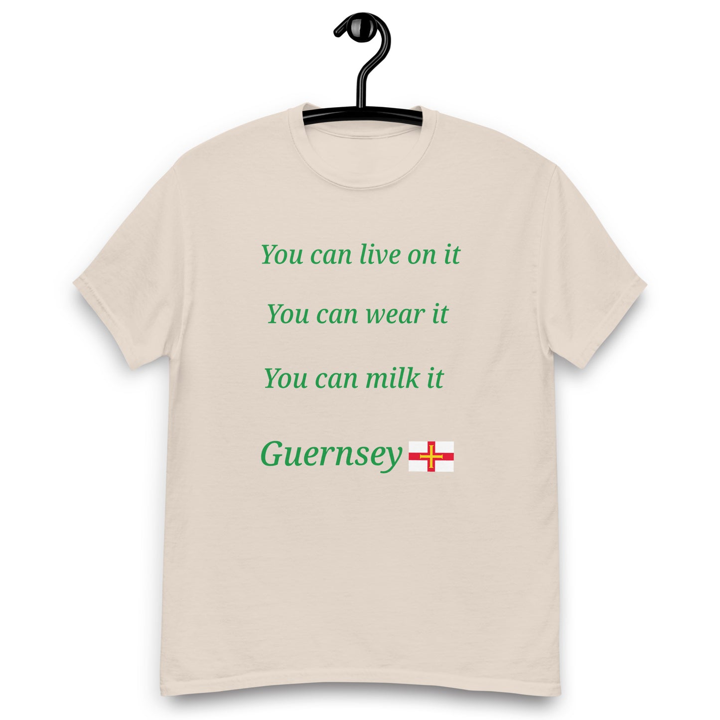 Men's classic tee (You can live on it, You can wear it, You can milk it)