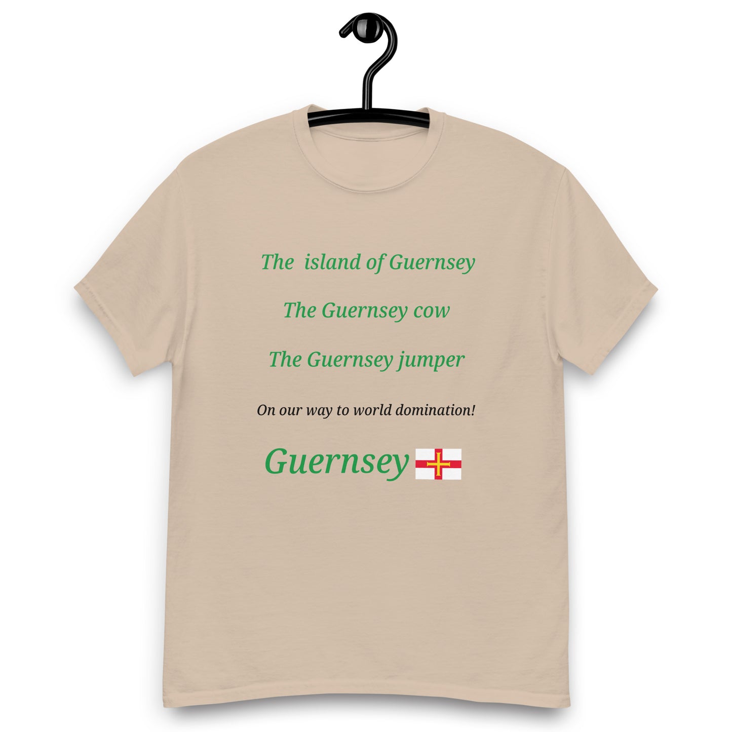 Men's classic tee (The island of Guernsey, The Guernsey cow, The Guernsey jumper - on our way to World domination)