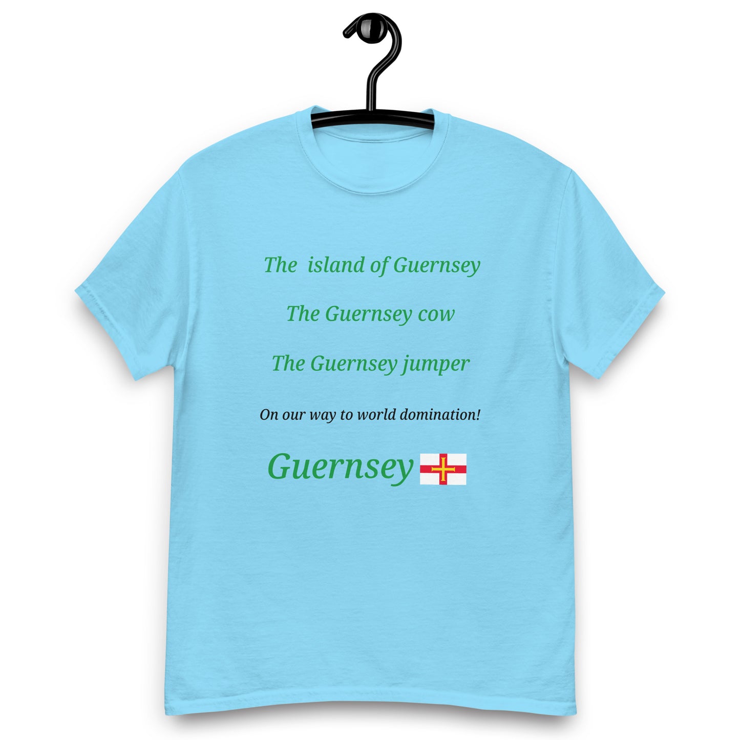 Men's classic tee (The island of Guernsey, The Guernsey cow, The Guernsey jumper - on our way to World domination)