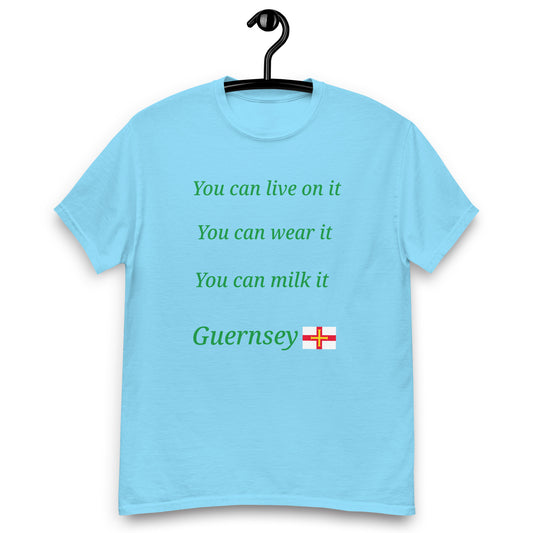 Men's classic tee (You can live on it, You can wear it, You can milk it)