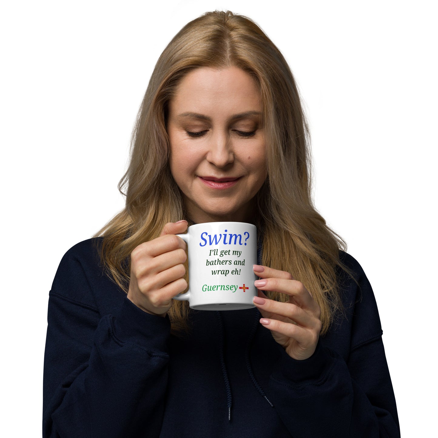 White glossy mug (Swim?  I'll get my bathers and wrap eh!)