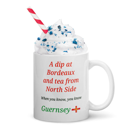White glossy mug (A dip at Bordeaux and tea from North Side - When you know, you know)