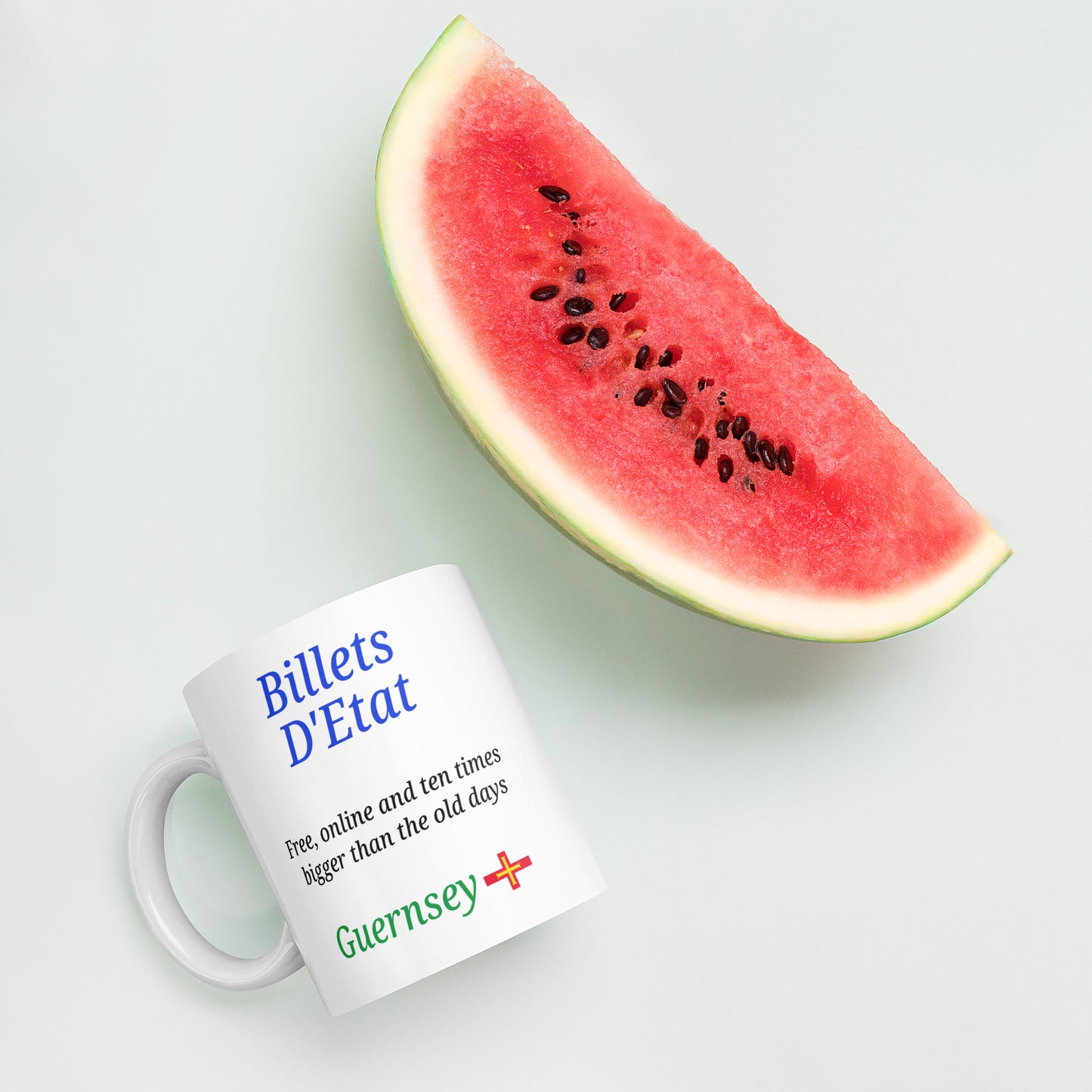 White glossy mug (Billets D'Etat - Free, online and ten times bigger than the old days)