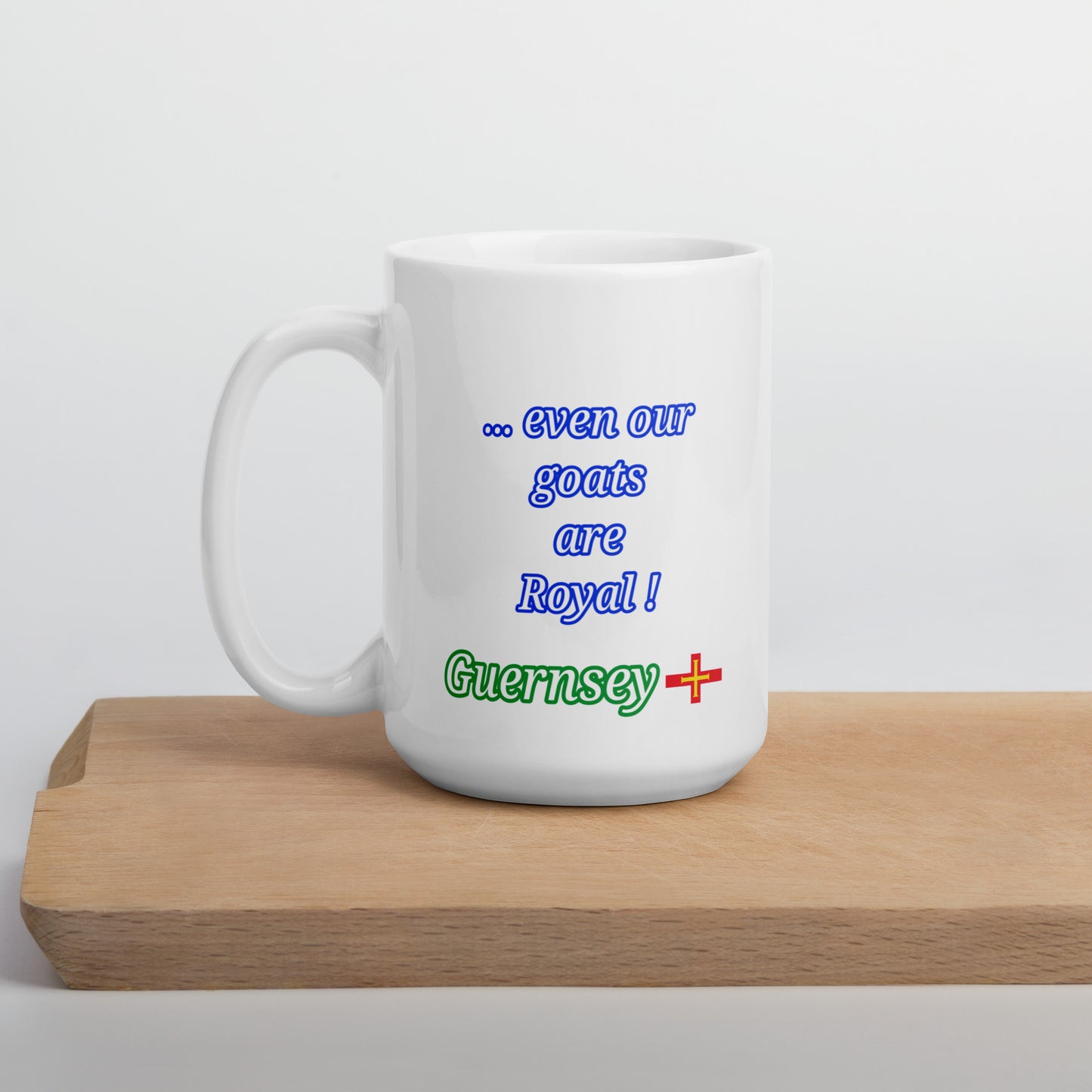 White glossy mug (Royal Golden Guernsey Goat)