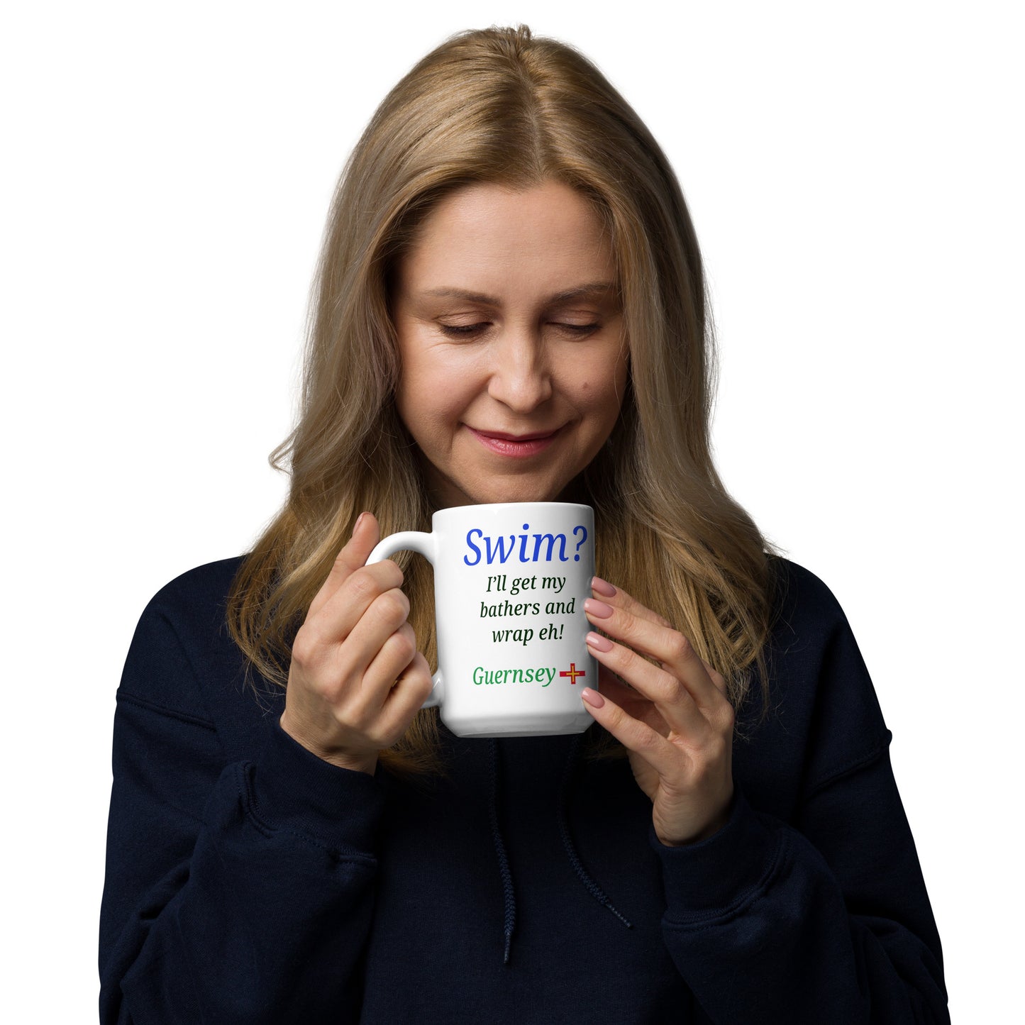 White glossy mug (Swim?  I'll get my bathers and wrap eh!)