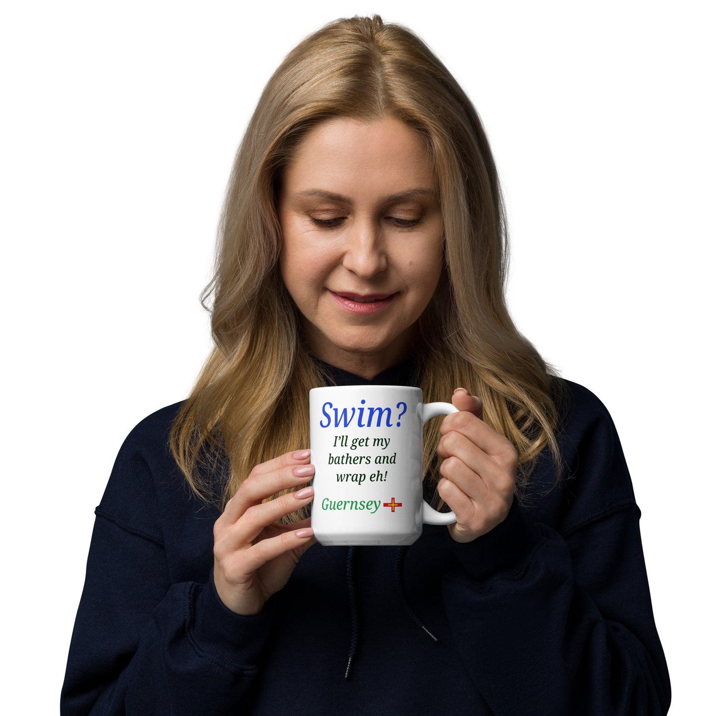 White glossy mug (Swim?  I'll get my bathers and wrap eh!)