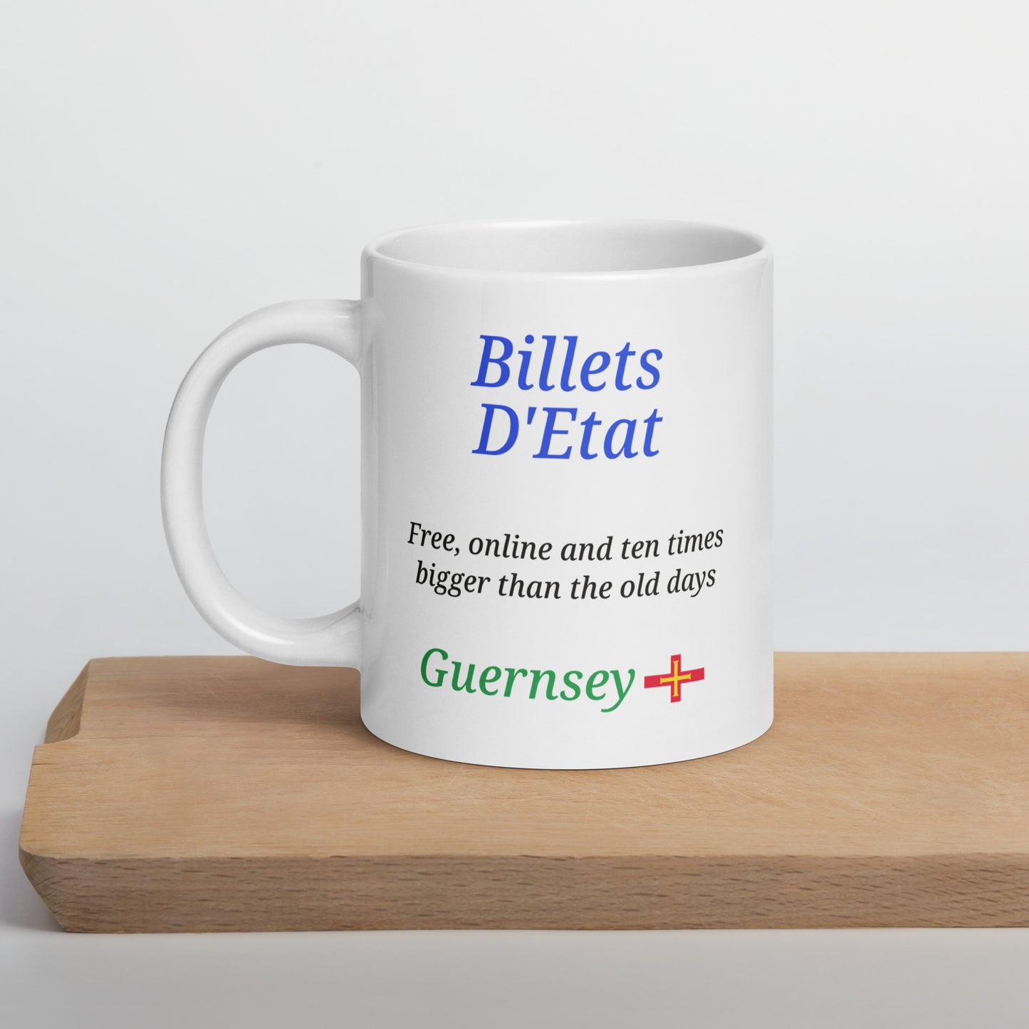 White glossy mug (Billets D'Etat - Free, online and ten times bigger than the old days)