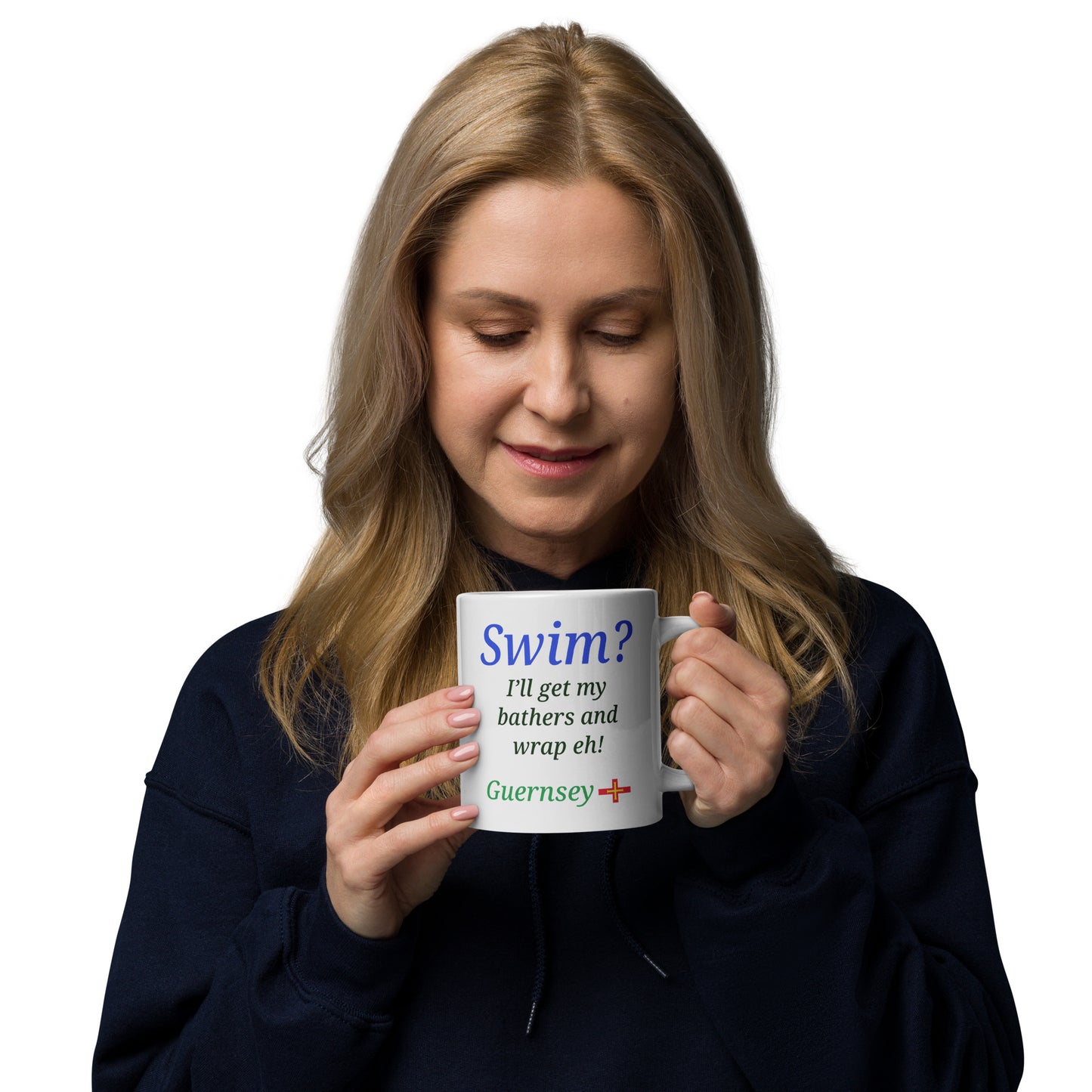 White glossy mug (Swim?  I'll get my bathers and wrap eh!)