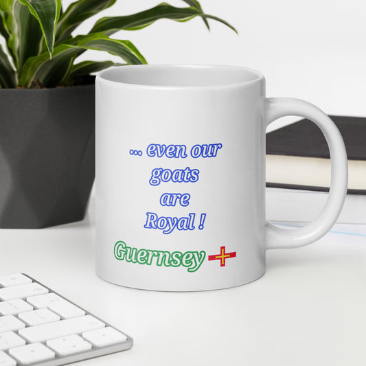 White glossy mug (Royal Golden Guernsey Goat)